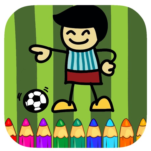 Game Footballers Coloring Page For Children Free iOS App