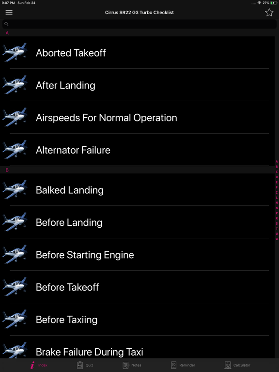 Screenshot #5 pour Cirrus SR22 G3 Turbo Checklist