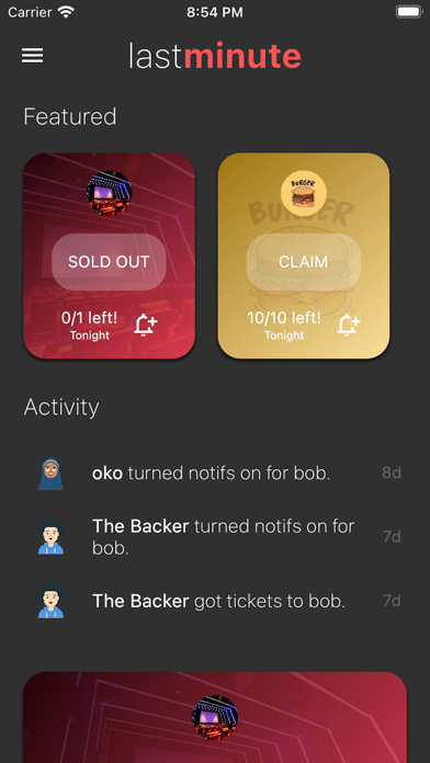 lastminute! Screenshot