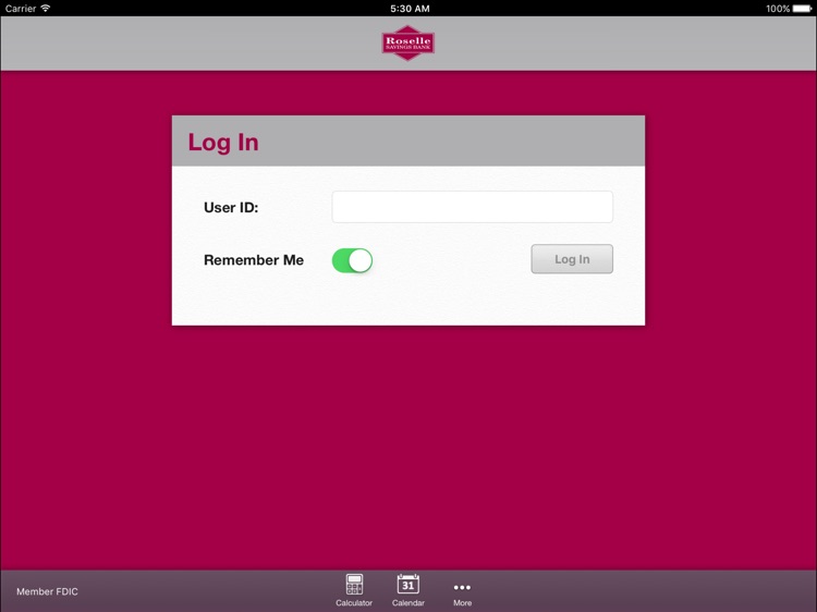 Roselle Savings Mobile Banking for iPad