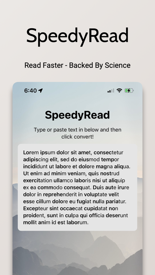 #1. SpeedyRead - Bio Speed Reader (iOS) Podle: Alpenglow Studio LLC