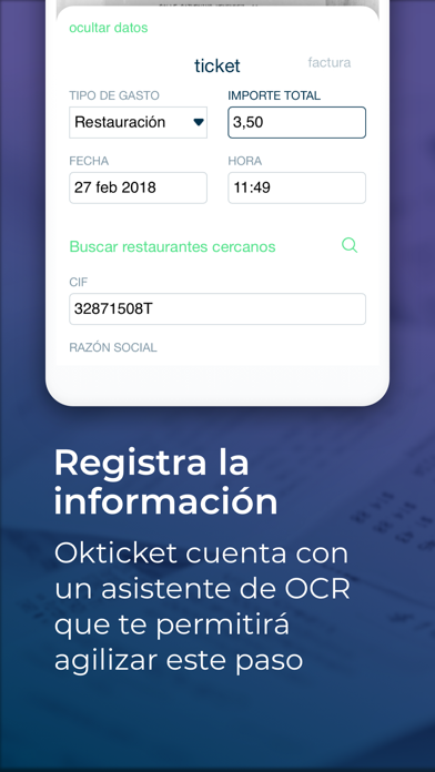 Okticket - Gestión de gastos Screenshot