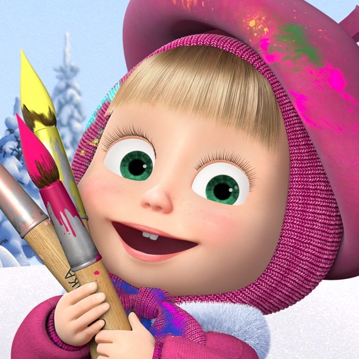 Masha and the Bear Coloring 3D icon