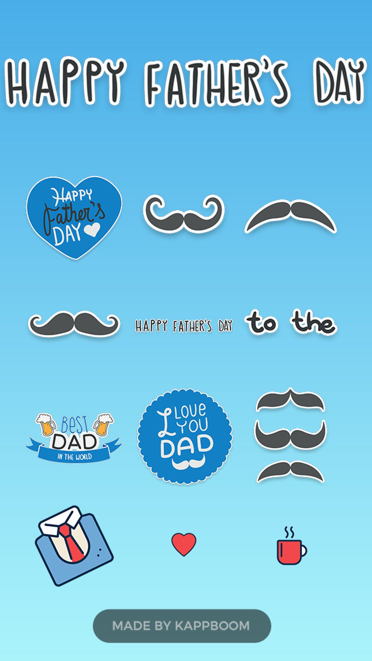 I Love My Dad Stickers