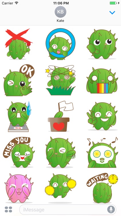 Crosby The Cute And Friendly Cactus Stickers