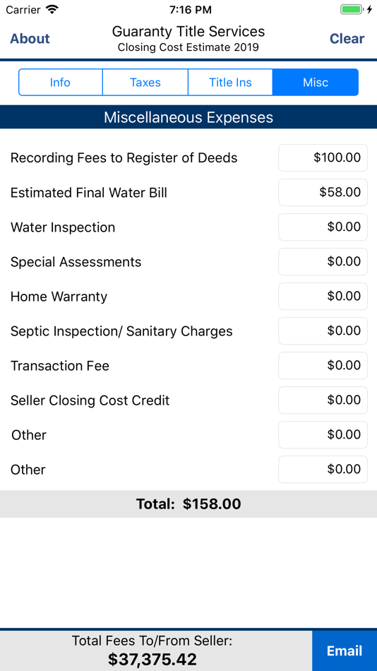 #4. Guaranty Closing Cost Estimate (iOS) 由: Big Fish Software