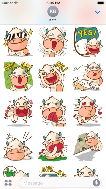 Moobee the chubby fat cow 2 for iMessage sticker