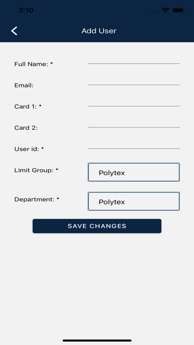 Polytex Admin Screenshot