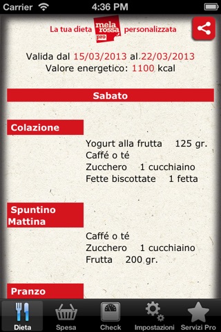 Dieta Melarossa screenshot 2