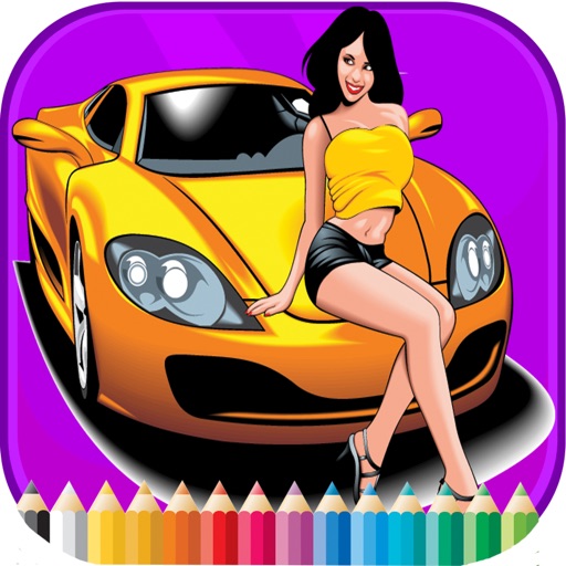 Race Cars Coloring Book - Activities for Kid Icon