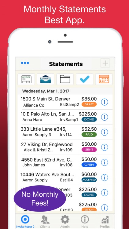 Statements for Monthly Billing