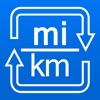 Miles to kilometers and km to miles converter icon