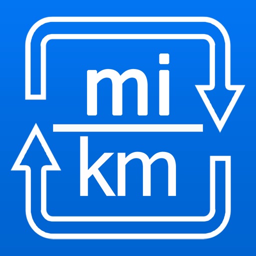 Miles to kilometers and km to miles converter icon