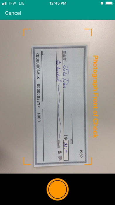 Business Deposit Screenshot