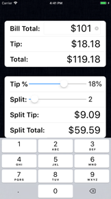 Tip Calculator % Pro screenshot