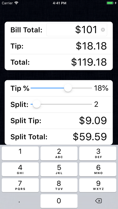 Tip Calculator % Pro screenshot1