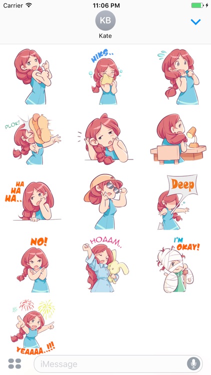 Eliza The Adorable Girl English Stickers