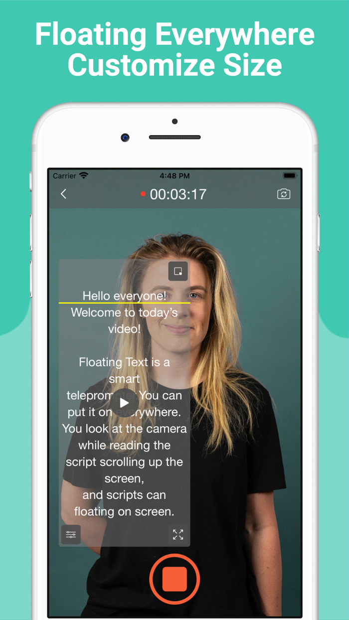 Teleprompter - Floating Text