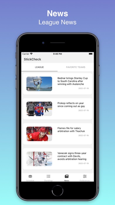 StickCheck: Hockey Scores Screenshot