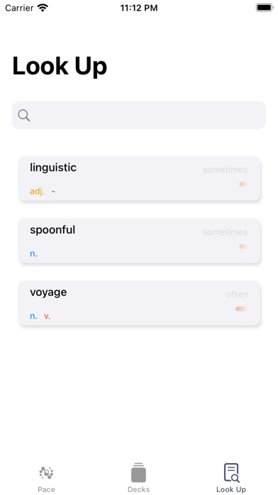 Pace - Vocabulary Decks Screenshot