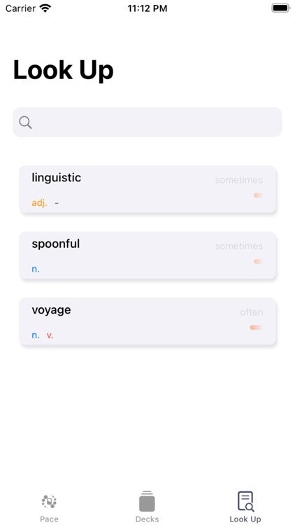 Pace - Vocabulary Decks