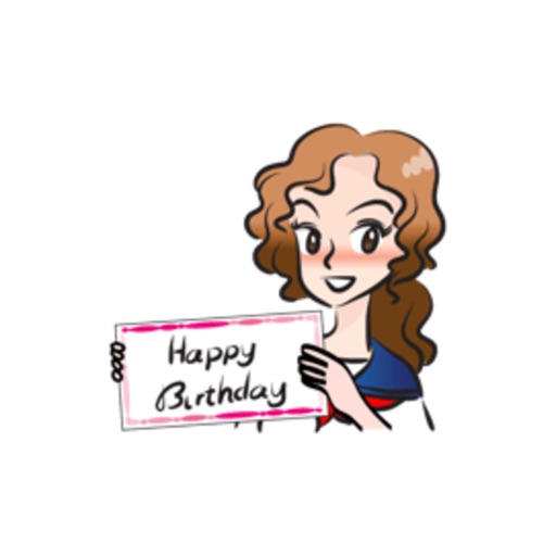 High School Girl Wish You Happy Birthday stickers