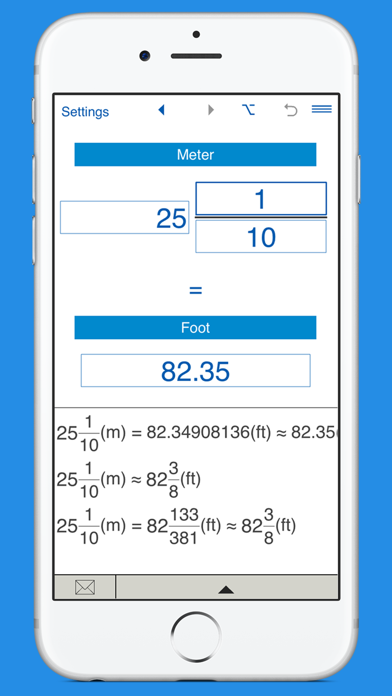Feet to Meters and Meters to Feet length converter Screenshot