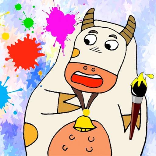 Cow Sticker Coloring Pages Game Icon