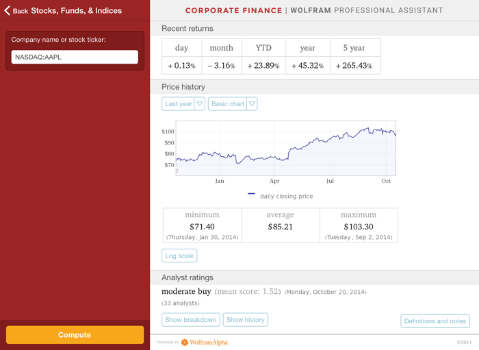 Wolfram Corporate Finance Professional Assistant