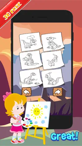 Game screenshot Dinosaur Activities:Coloring Markers Learning Game apk