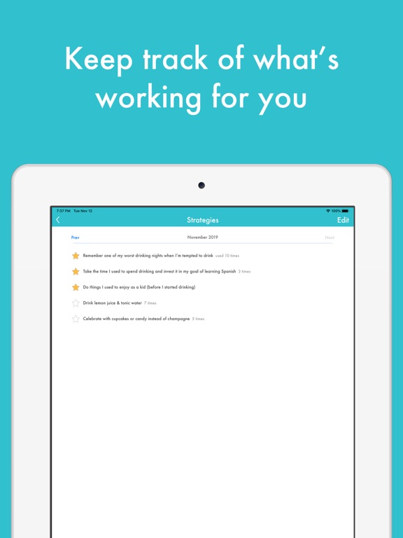 Drinker's Helper - Drink Less iPad screenshot 4 - Lifestyle app