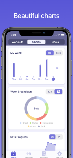 Liftr - Capture d'écran de suivi d'entraînement