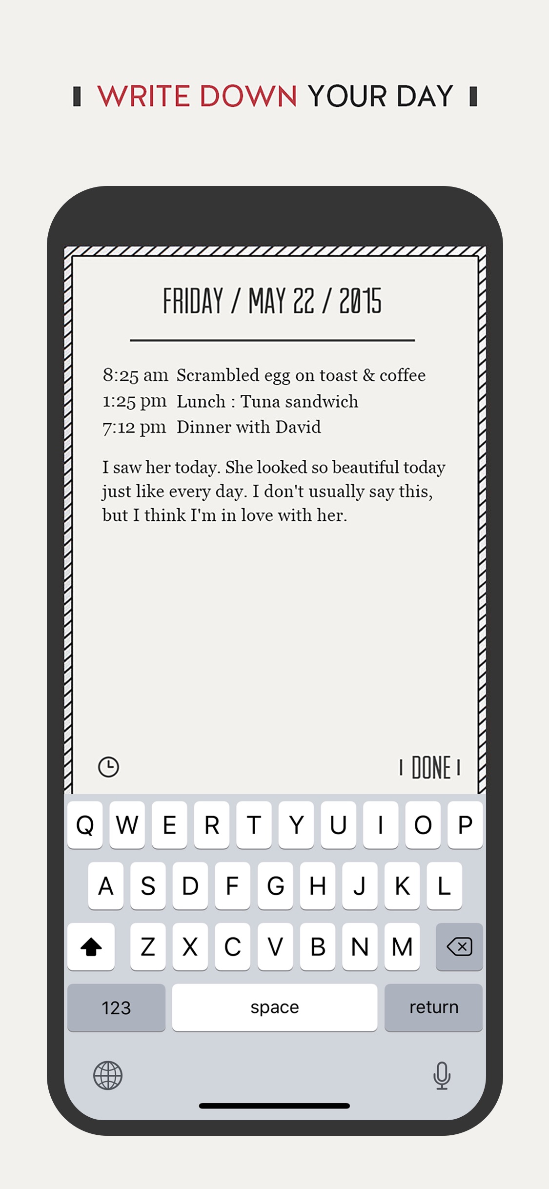 Screenshot do app Daygram: Daily Private Journal