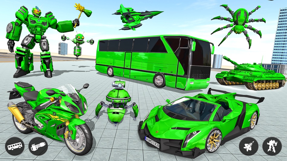 #2. Flying Bus Robot Car Games (iOS) 由: Numan Javed