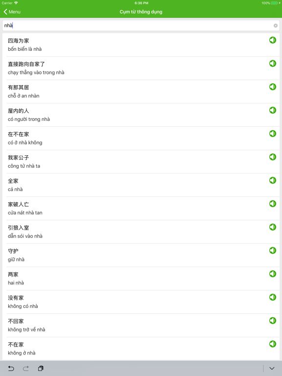 Từ điển Trung Việt, Việt Trung iPad screenshot