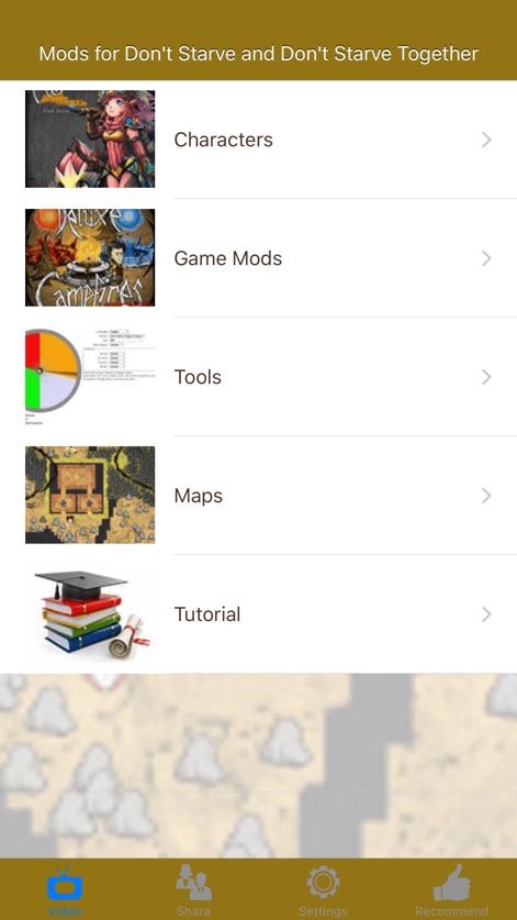 Mods for Don't Starve and Don't Starve Together - mods-dont-starve-menu-categories