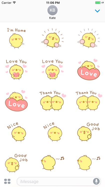 Mimi Little Baby Chicken English Sticker