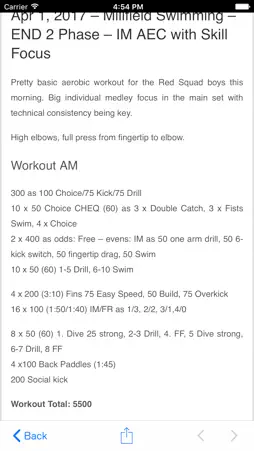 ProSwimWorkouts screenshot 5