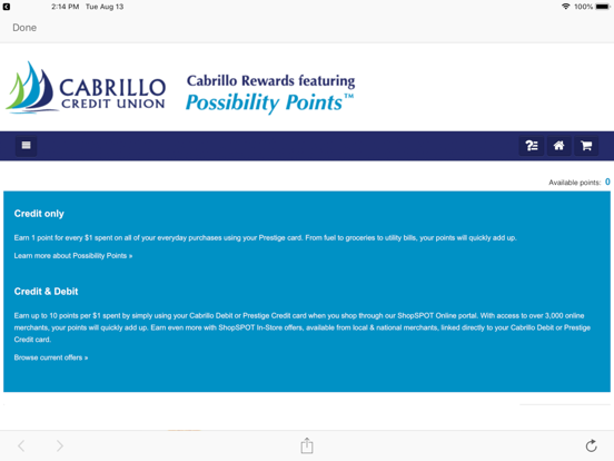 Cabrillo Credit Union iPad screenshot 6 - Finance app