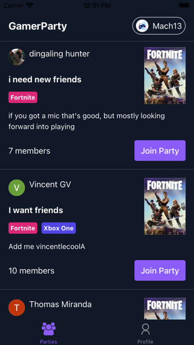 GamerParty - Chat & Play Screenshot