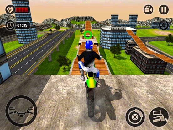 Screenshot #5 pour Rooftop Motorbike Rider - Furious Stunts Driving