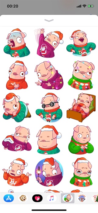 Screenshot of Christmas Piggy Funny Sticker