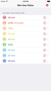 Bike Gear Ratios - Calc Speed,Cadence,Development screenshot #1 for iPhone