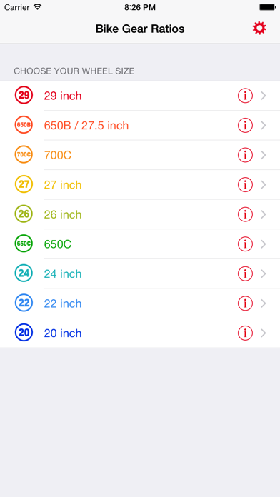 Bike Gear Ratios - Calc Speed,Cadence,Development Screenshot