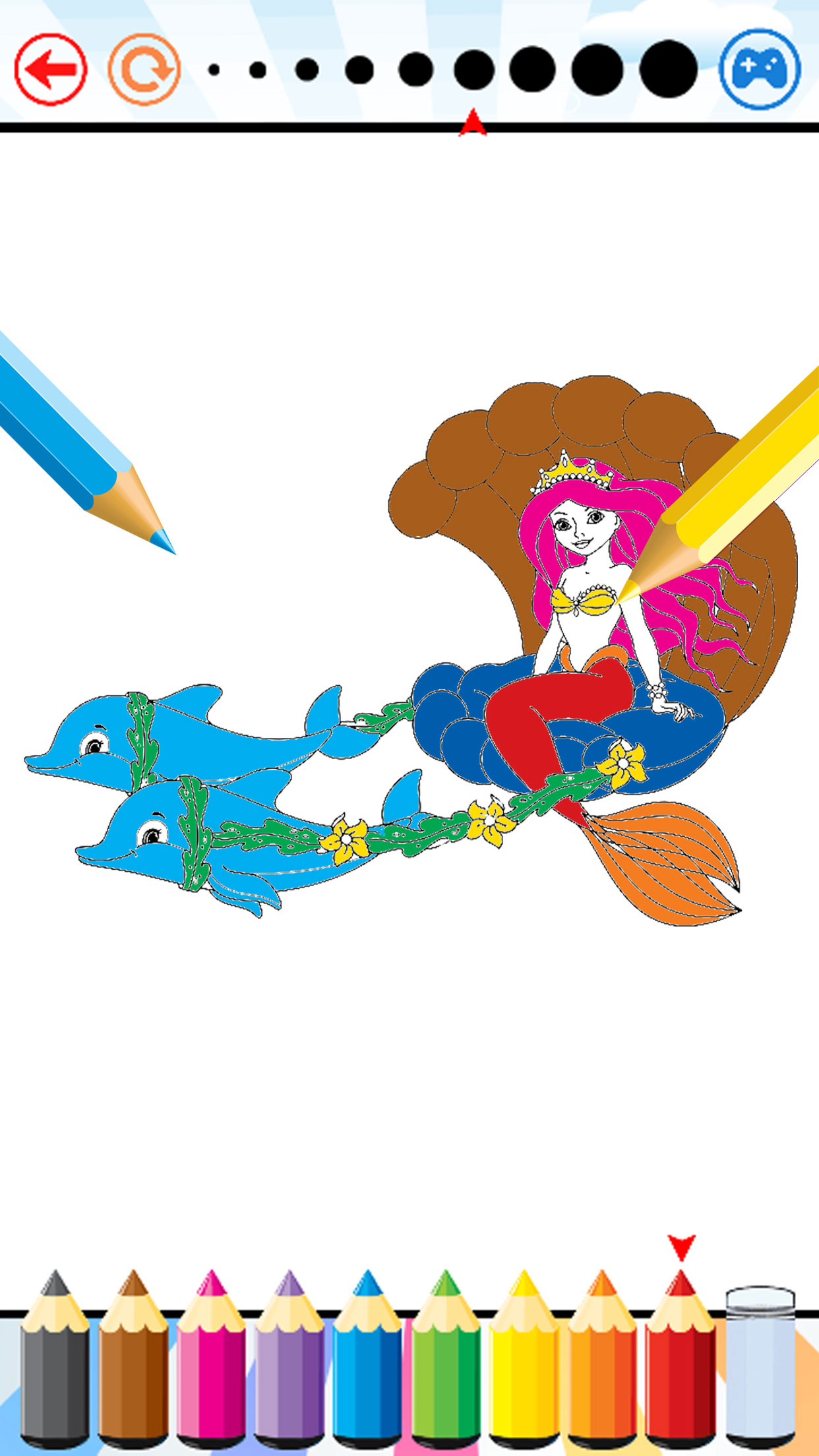 Mermaid Sea Animals Coloring Book Drawing for kids