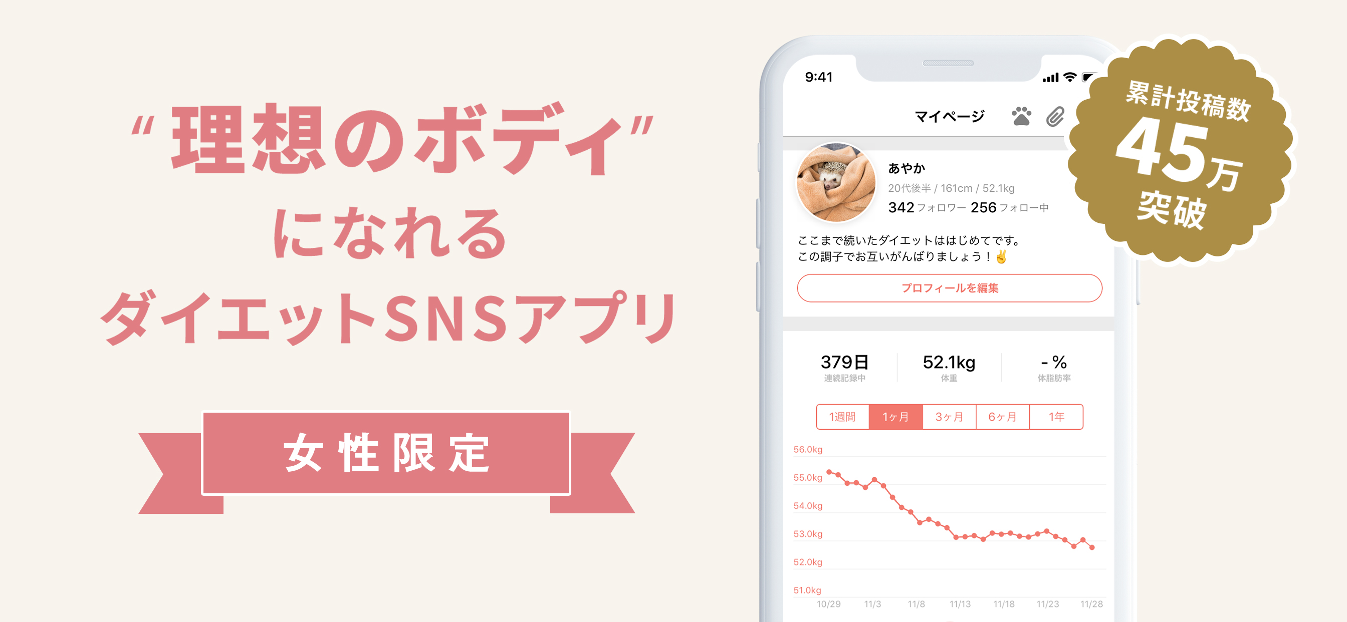 みんなのダイエット - ヘルス仲間と励ましあう女性限定SNS