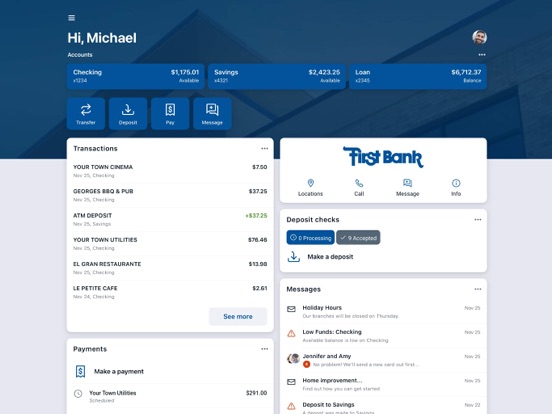 First Bank MS On the Go Mobile iPad screenshot 1 - Finance app