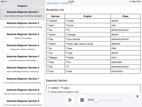 Absolute Beginner German for iPad screenshot 3