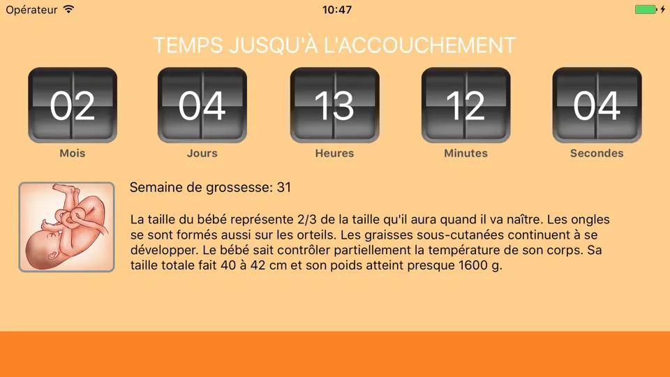 Capture d'écran de WomanLog Pregnancy Calendar sur iPhone 5