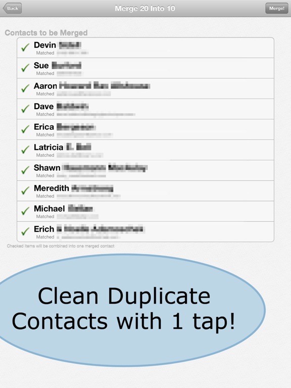 ContactClean Pro - Address Book Cleanup & Repair iPad screenshot 3 - Productivity app